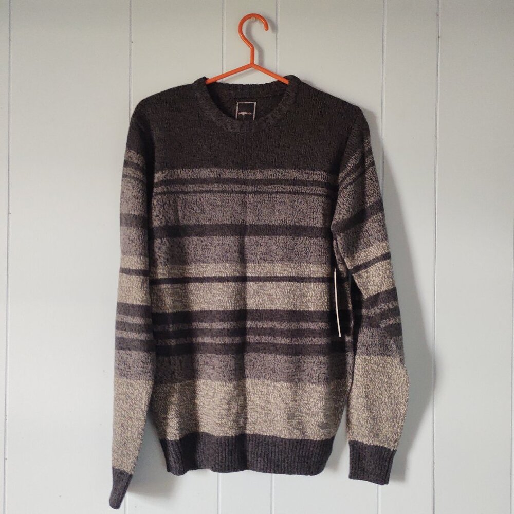 Burnside Crew Neck Striped Long Sleeve Sweater